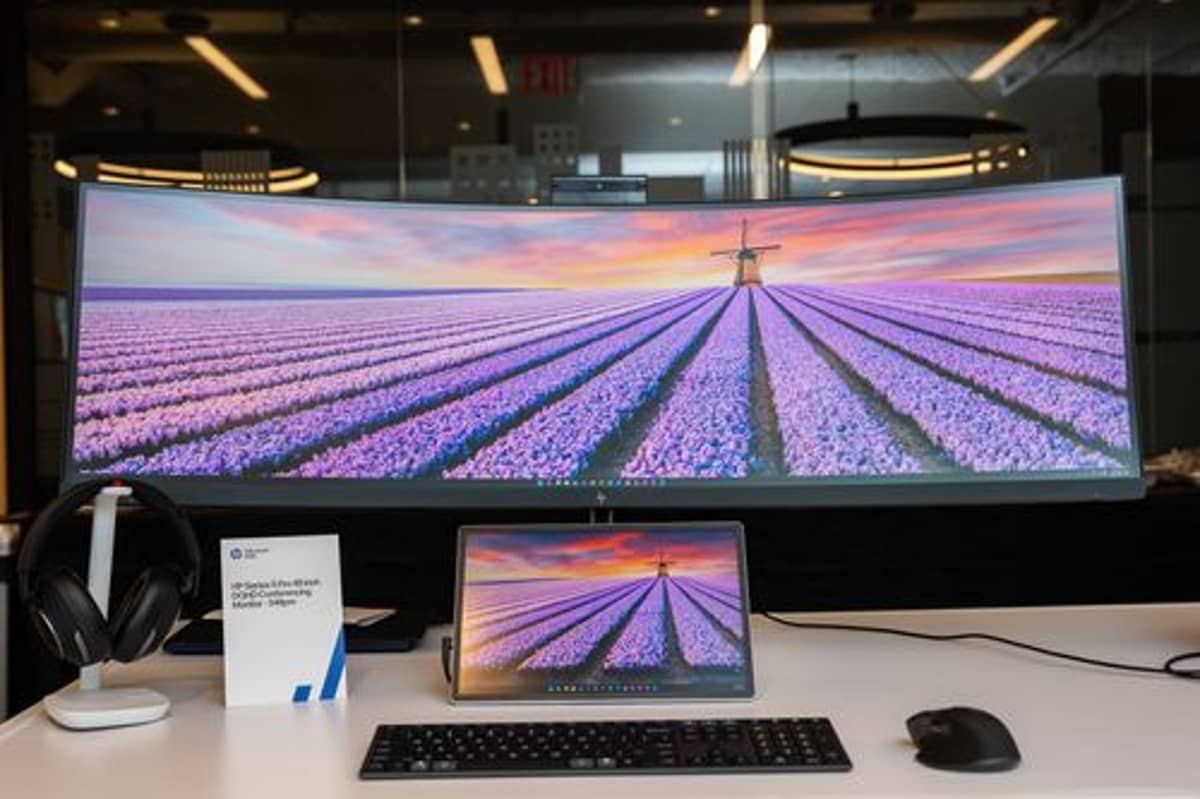 HP's 49-inch ultrawide monitor with hidden pop-up webcam