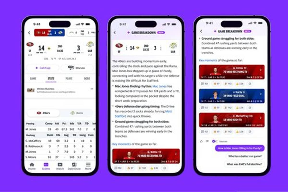 Yahoo Launches AI-Powered Game Breakdowns for Real-Time Sports
