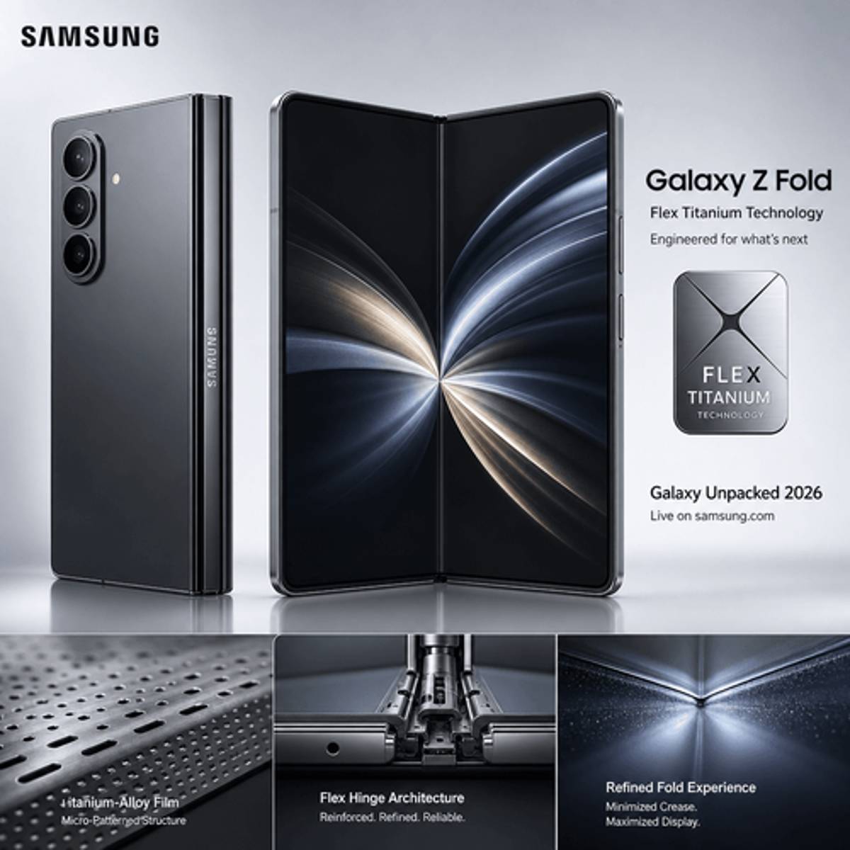 Samsung's Flex Titanium Tech Tackles Foldable Crease Issue
