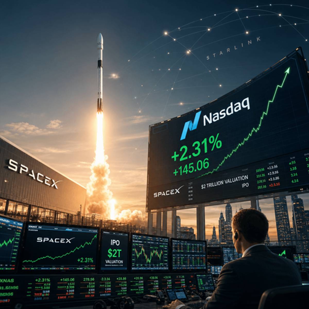 SpaceX hits $2T valuation with 19% debut pop on Nasdaq