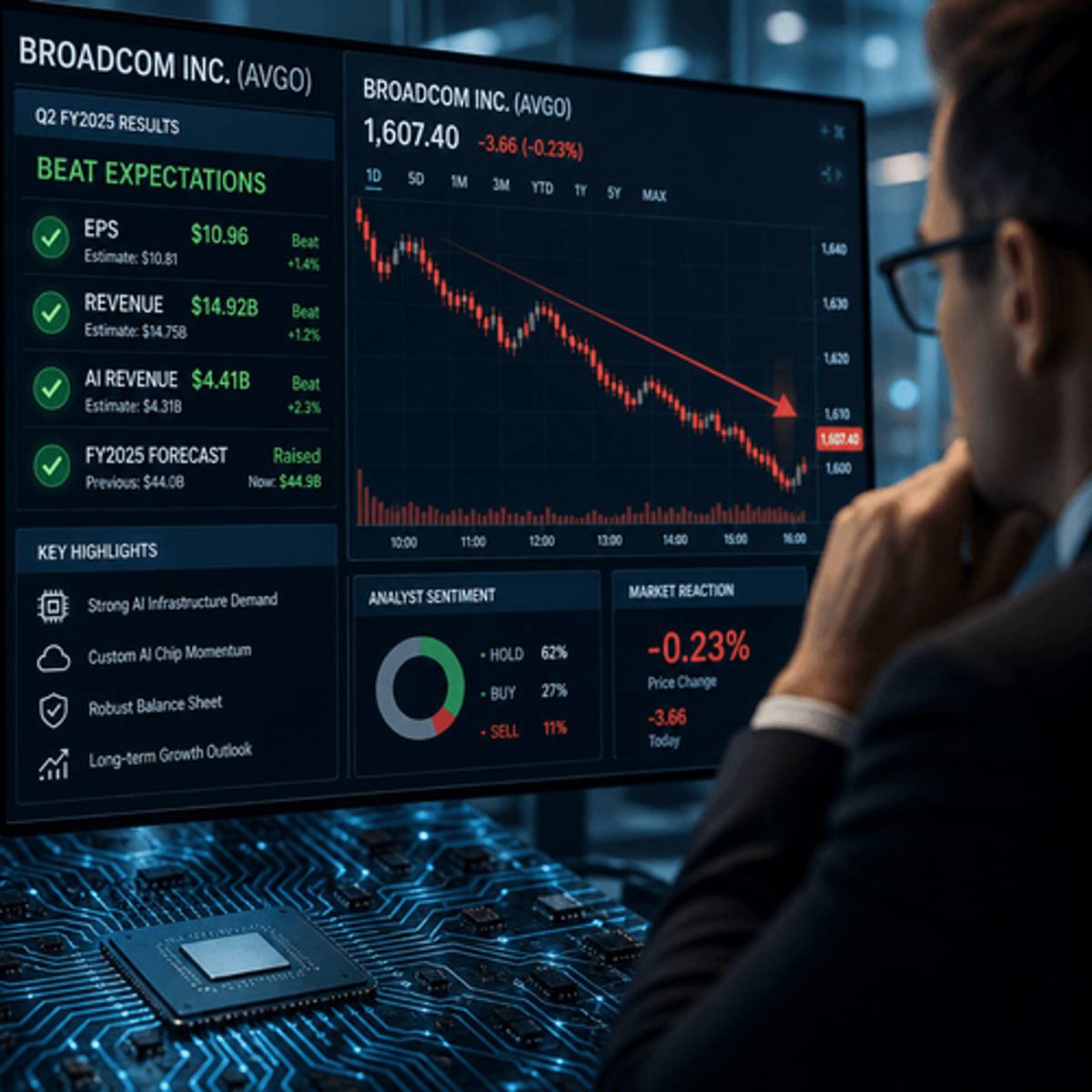 Broadcom Stock Slides 5% Despite Earnings Beat