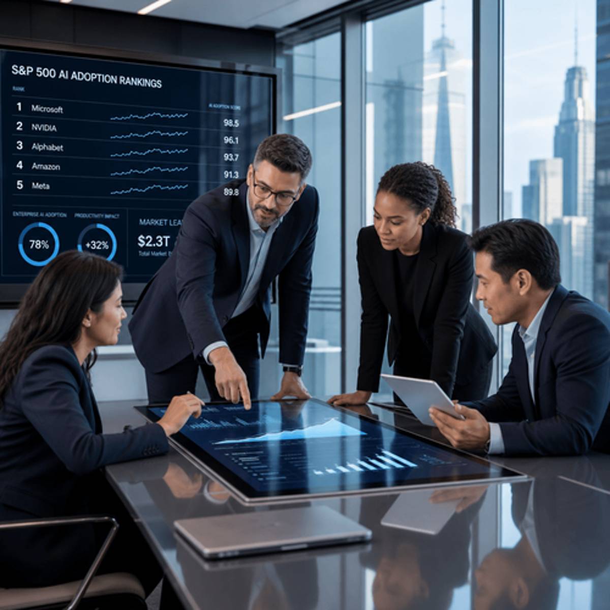 Nvidia, Meta Lead S&P 500 in AI Adoption, New Study Reveals