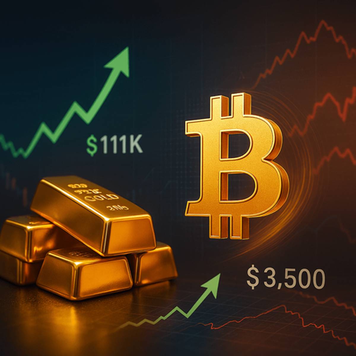 Bitcoin Reclaims $111K as Gold Hits Record High, Stocks Tank