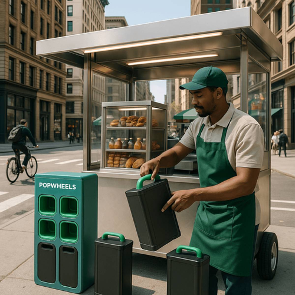 PopWheels Swaps E-Bike Batteries for Food Cart Generators