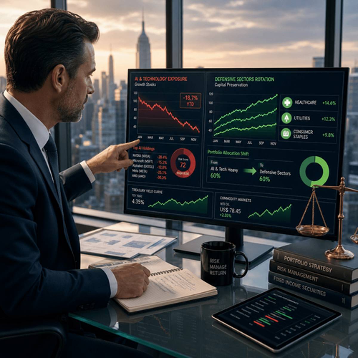Wall Street Fund Managers Turn Defensive on AI Stocks