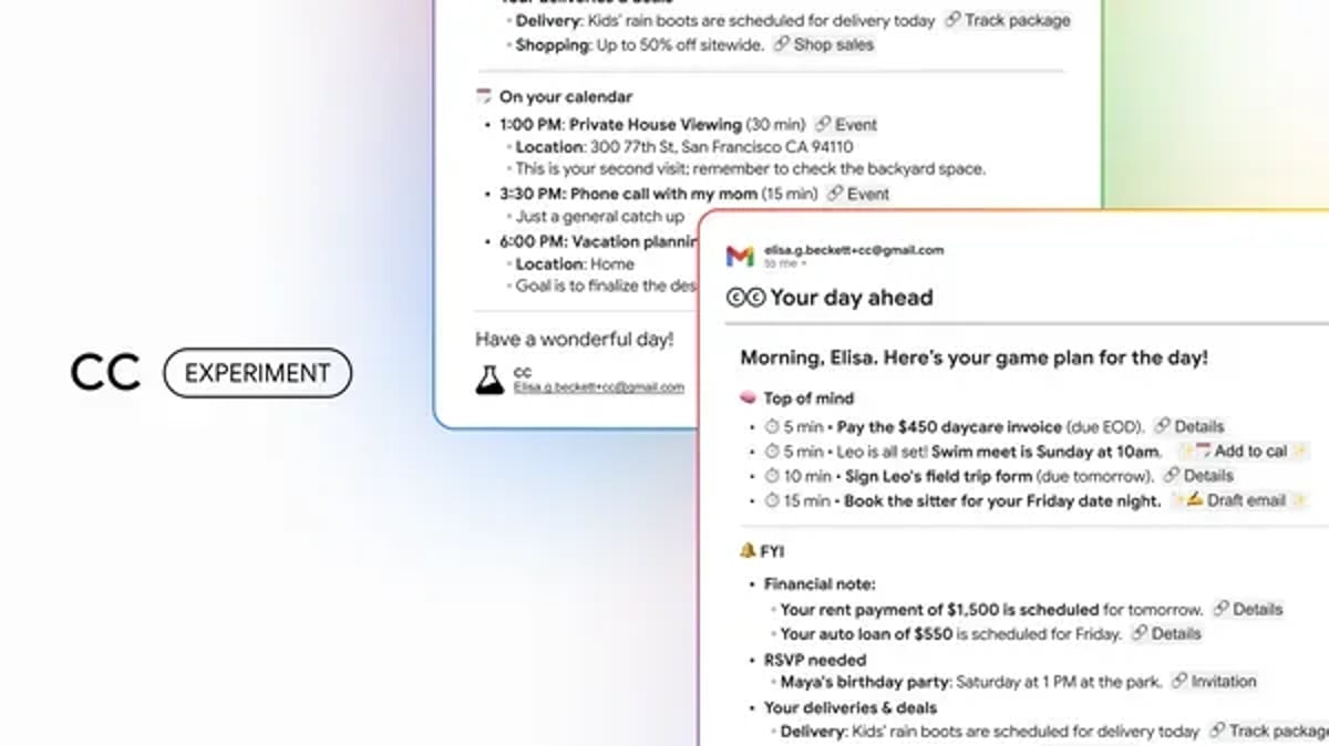 Google Launches CC, a Gemini-Powered Email Assistant