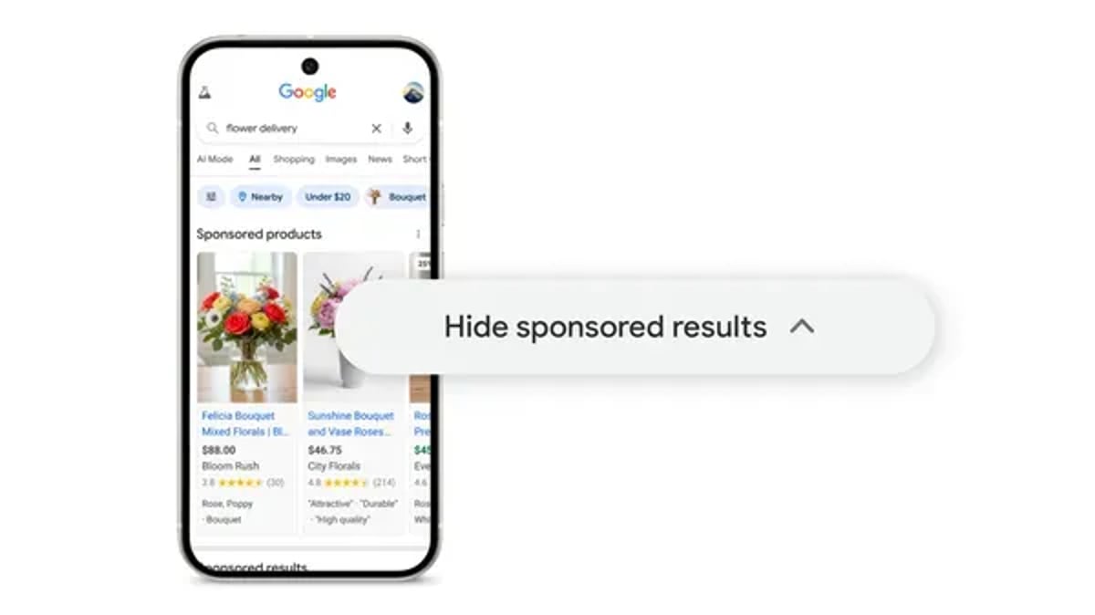 Google Search Gets New 'Hide Sponsored Results' Control