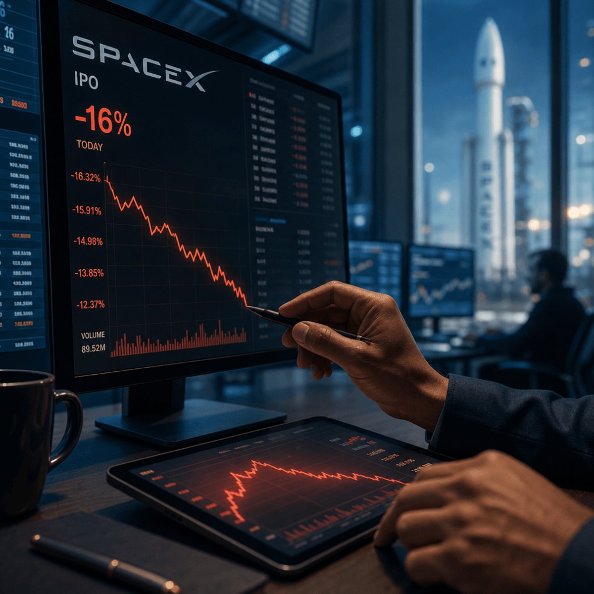 SpaceX Stock Tumbles 16% as Post-IPO Honeymoon Ends