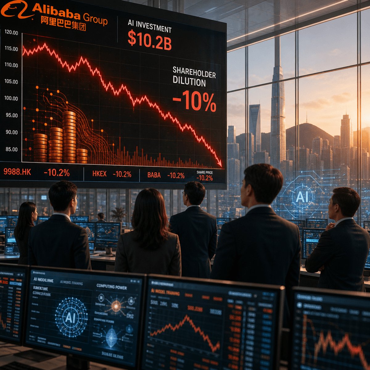Alibaba Shares Tank 10% on $10.2B AI Funding Blitz