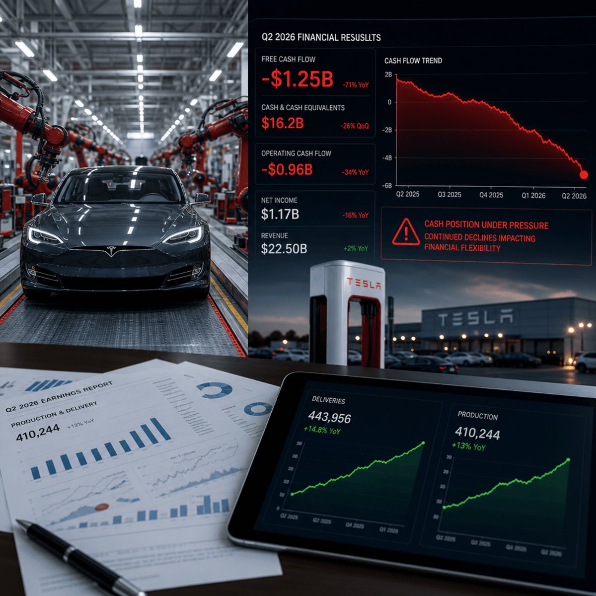 Tesla misses earnings as free cash flow turns negative