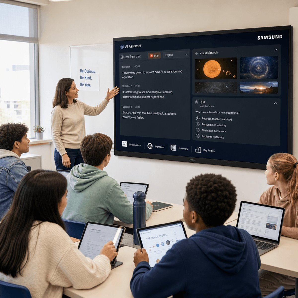 Samsung Embeds AI Teaching Assistant Into Classroom Displays