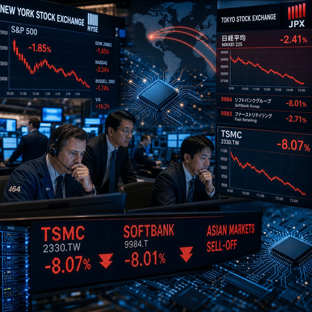 SoftBank Plunges 8% as TSMC Outlook Sparks Asian Chip Rout