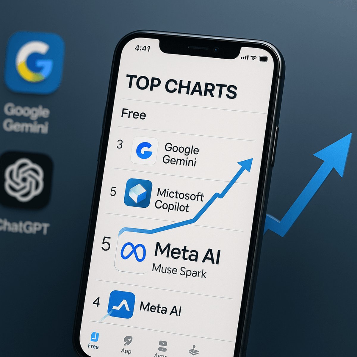 Meta AI App Rockets to No. 5 After Muse Spark Launch