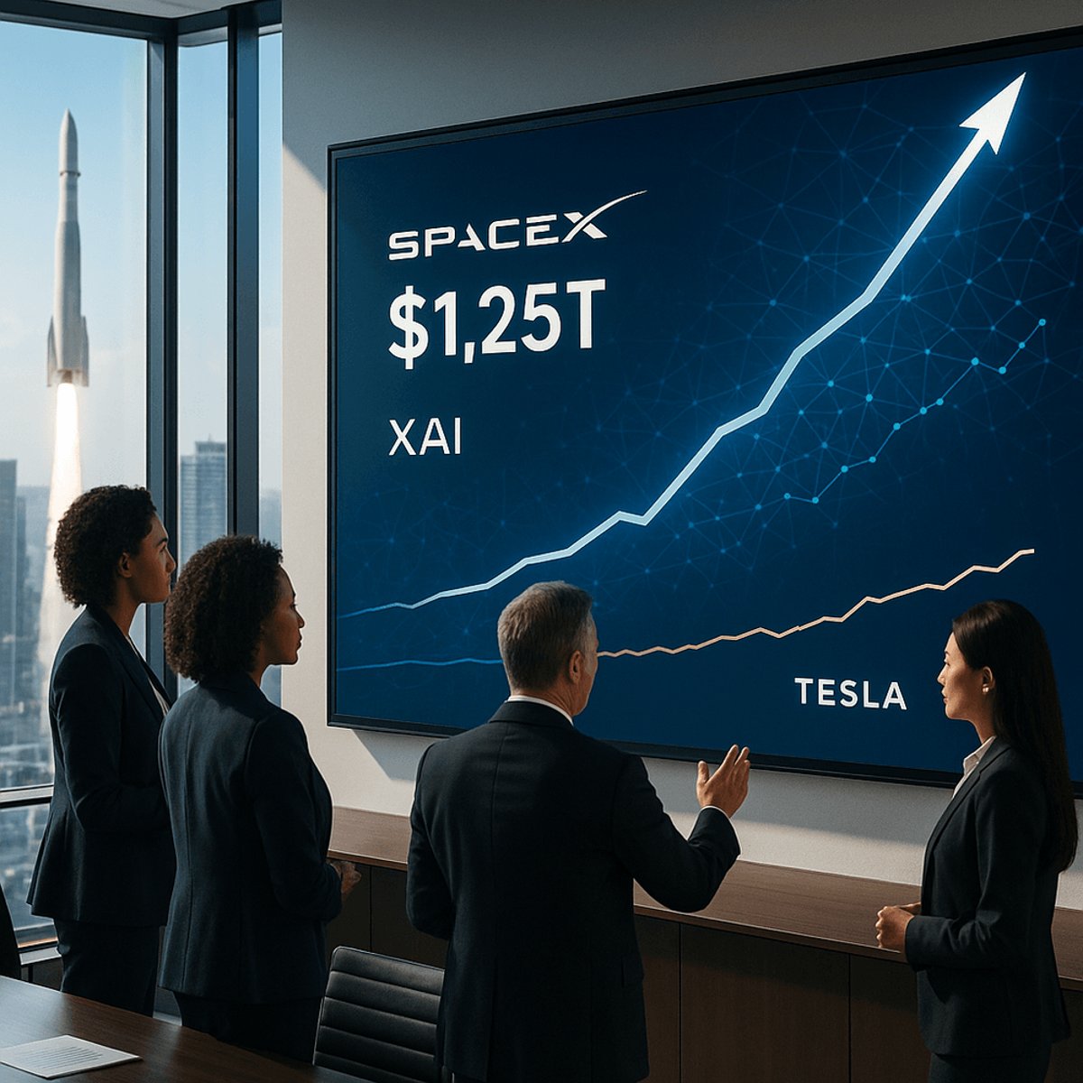 SpaceX hits $1.25T valuation after xAI merger, eclipsing Tesla