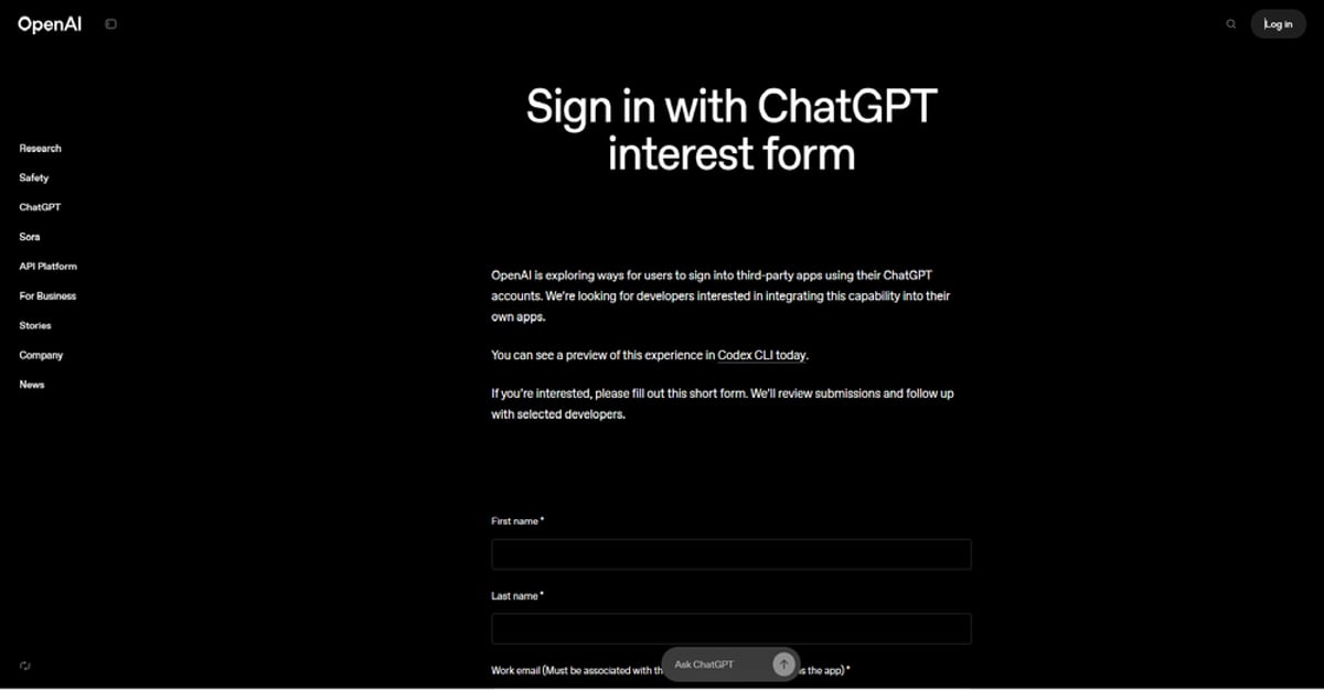 OpenAI Launches ChatGPT Sign-In