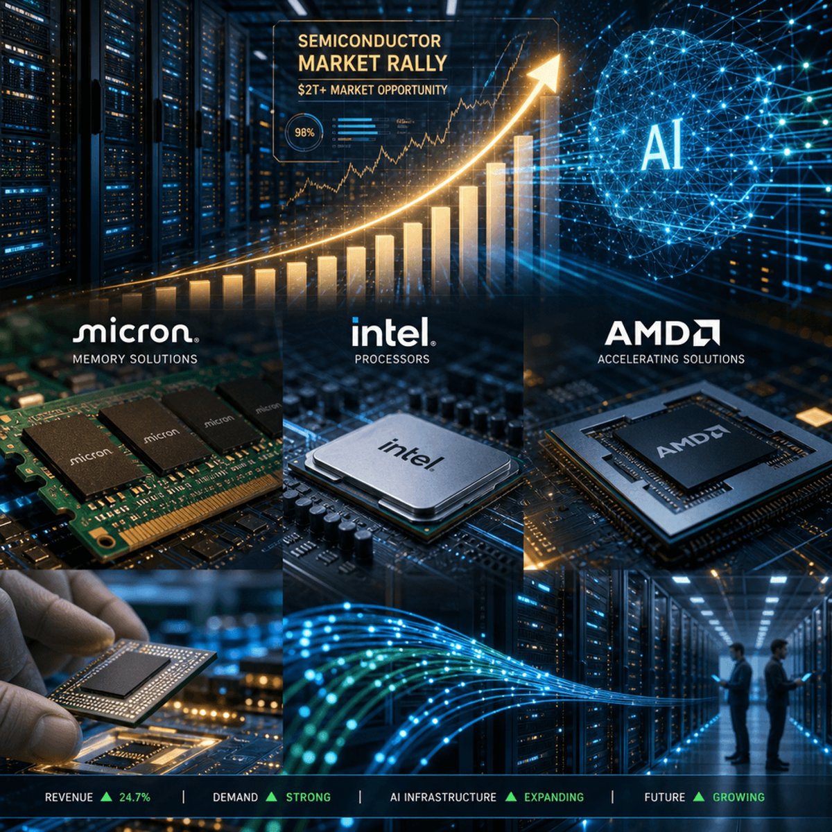 Chip Rally Adds $2T to Micron, Intel, AMD as AI Boom Spreads