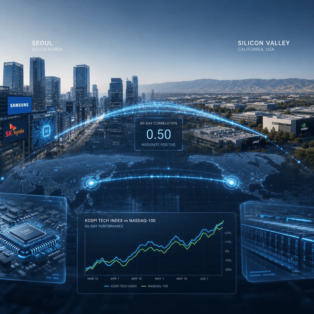 Korean and U.S. Tech Stocks Hit Tightest Link Since 2021