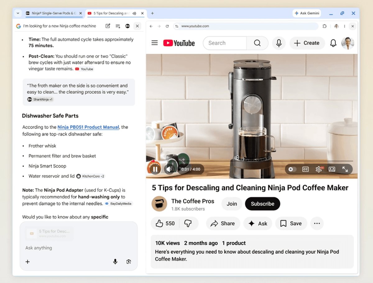 Google's AI Mode Gets Split-Screen Browsing for Sources