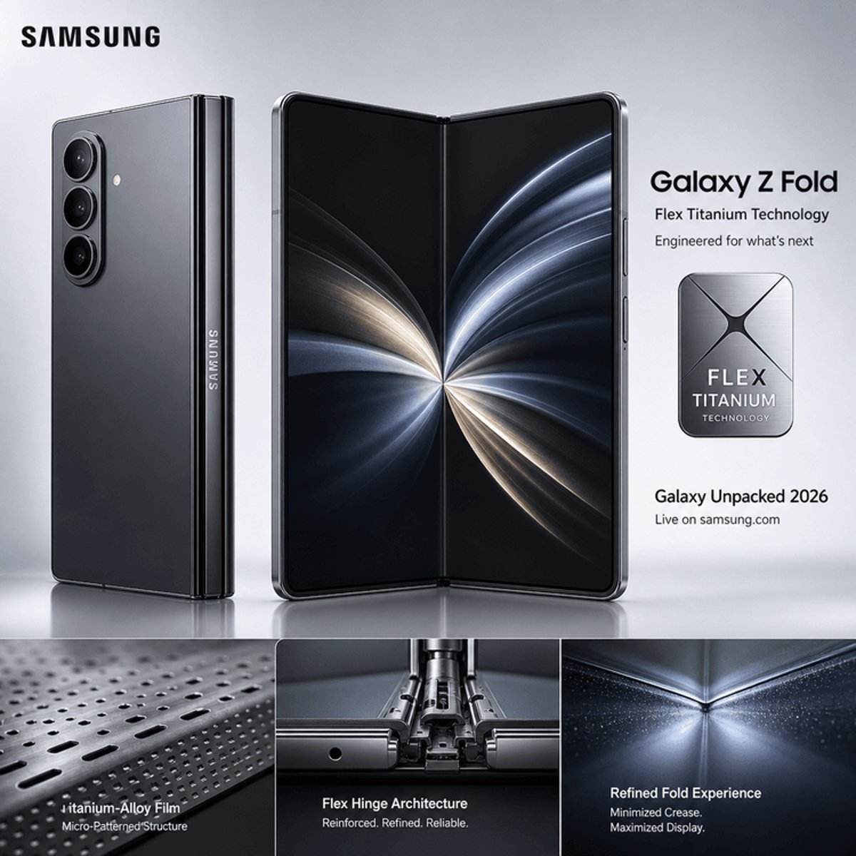 Samsung's Flex Titanium Tech Tackles Foldable Crease Issue