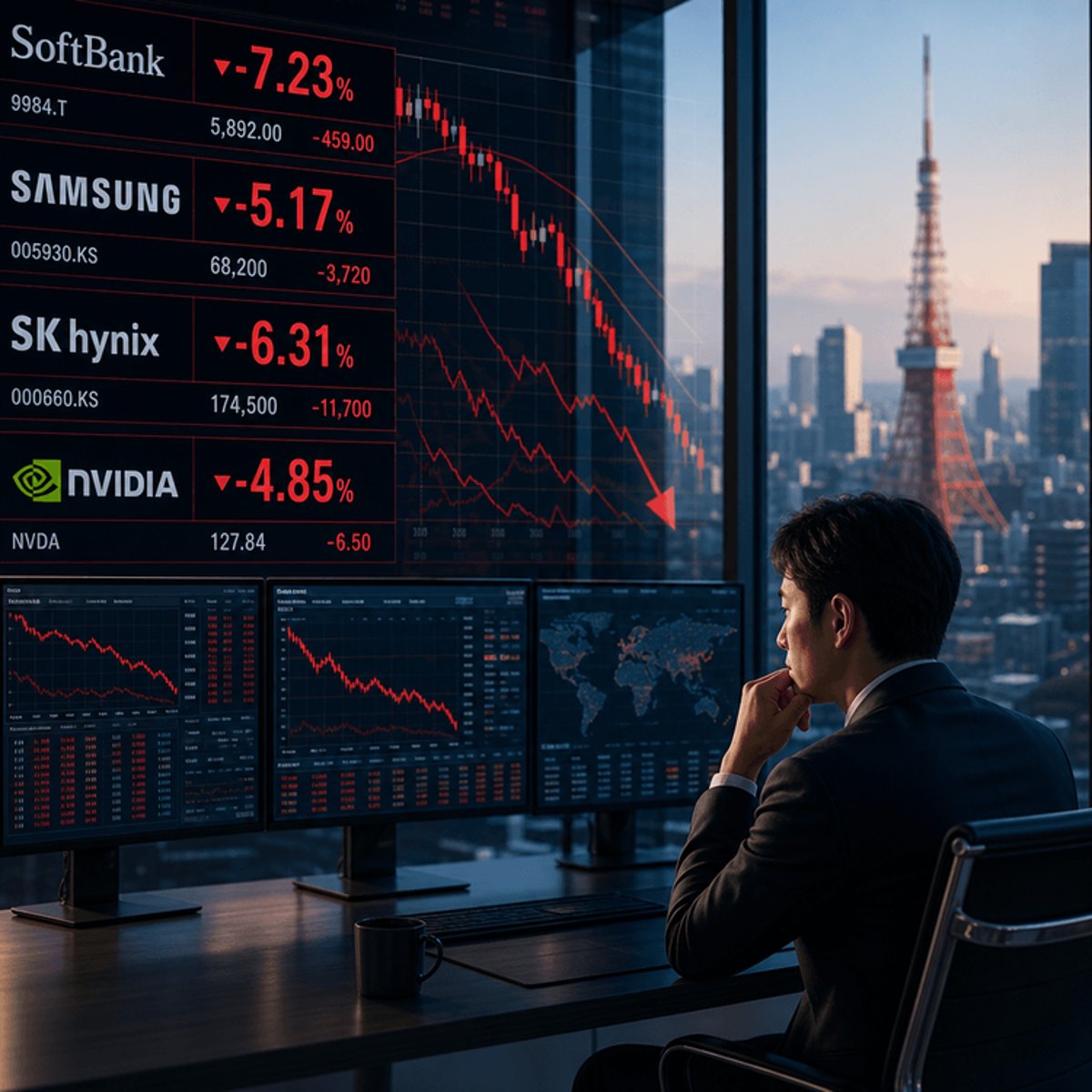 Asian Tech Stocks Crater as AI Chip Selloff Deepens