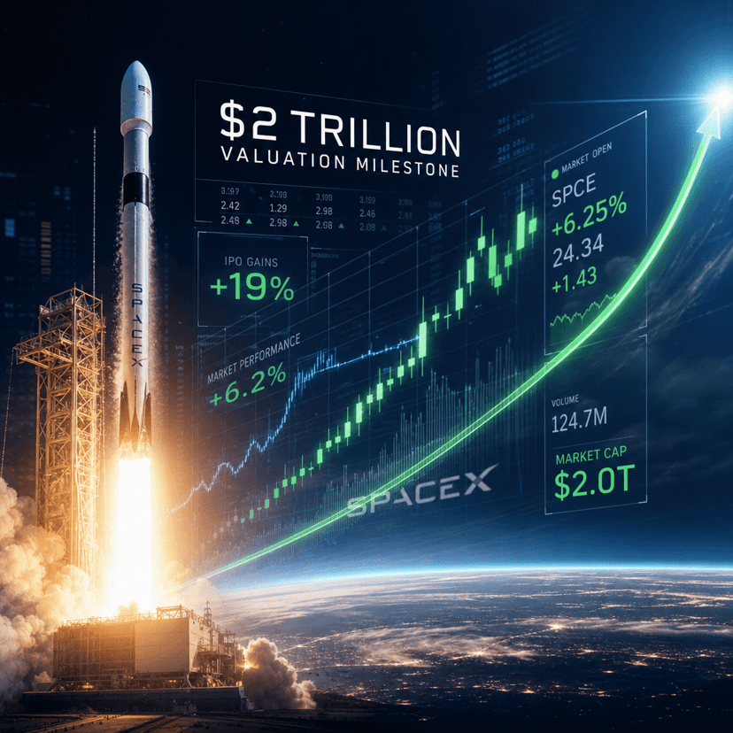 SpaceX Surges 6% in Premarket, Crossing $2T Valuation Mark