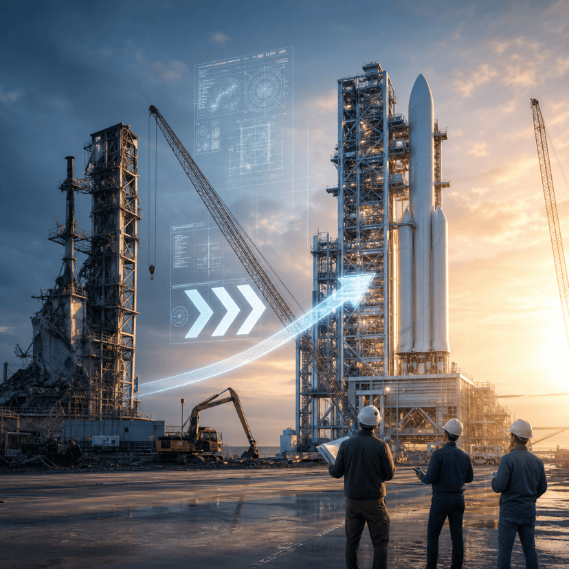 Blue Origin Scraps Damaged Pad, Fast-Tracks New Glenn Upgrade