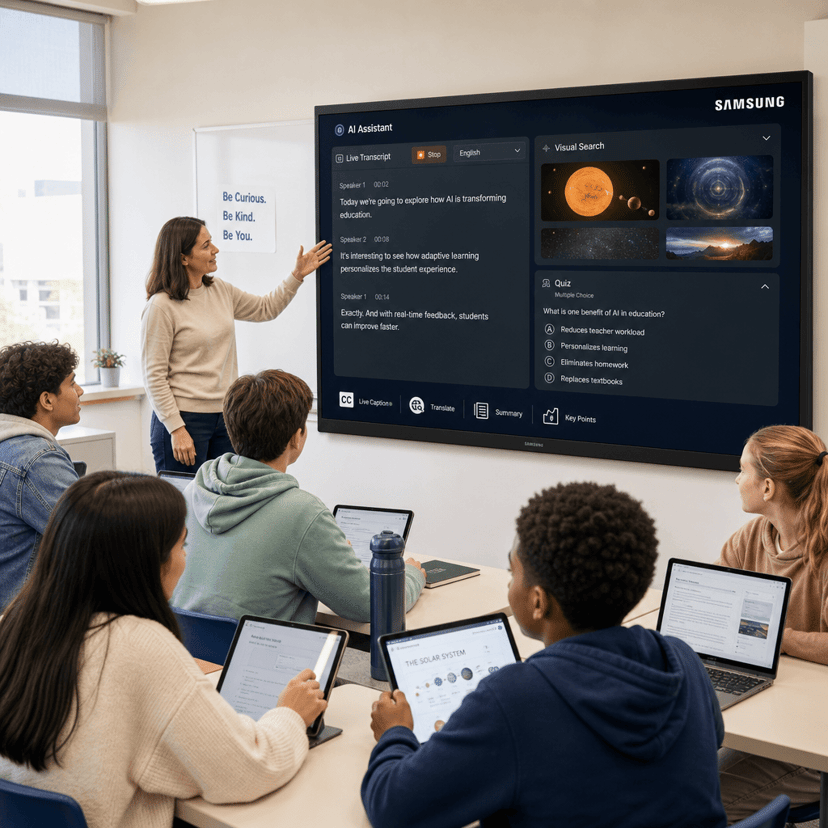 Samsung Embeds AI Teaching Assistant Into Classroom Displays