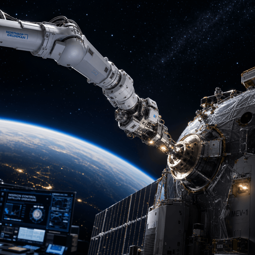 Northrop's space robot attempts first-ever satellite thruster swap