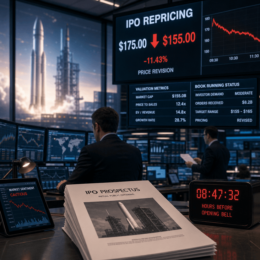 SpaceX IPO Opens at $155, Down 11% From Initial $175 Target