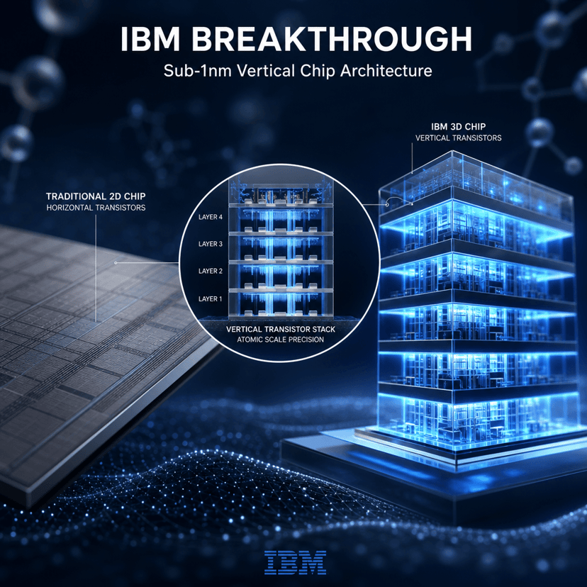 IBM Cracks Sub-1nm Chip Barrier With 3D 'Block of Flats' Design