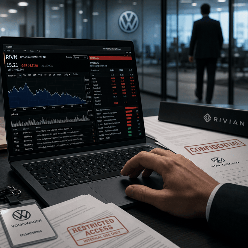 VW Engineers Charged With Insider Trading on Rivian Deal