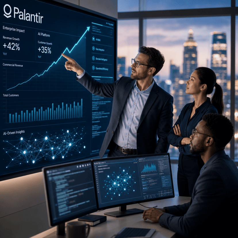 Palantir Surges 12% as AI Boom Fuels 150% Commercial Growth
